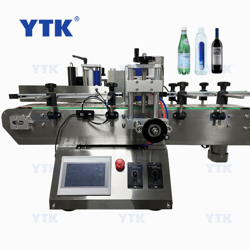 YTK Desktop Automatic Round Wine Glass Plastic Water Bottle Jar Label Sticker Labeling Machine