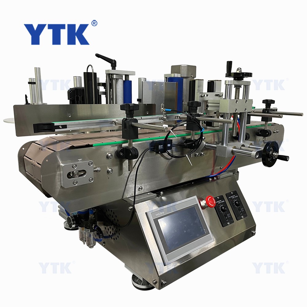 YTK Desktop Automatic Round Wine Glass Plastic Water Bottle Jar Label Sticker Labeling Machine