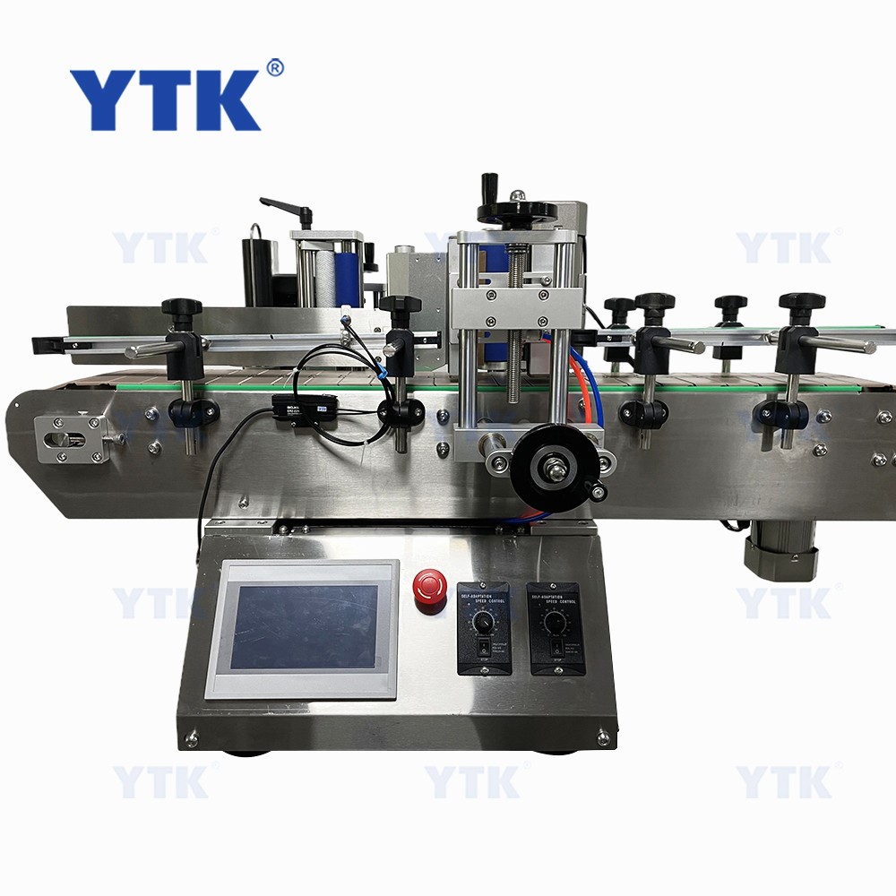 YTK Desktop Automatic Round Wine Glass Plastic Water Bottle Jar Label Sticker Labeling Machine